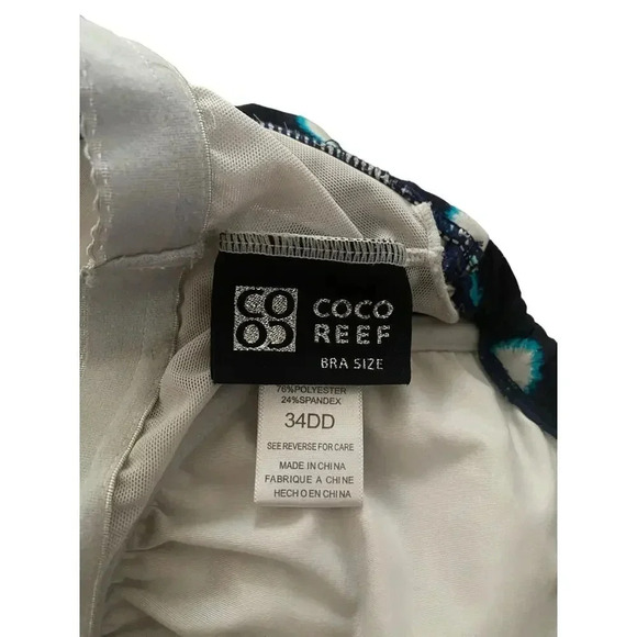 Coco Reef Navy Capta High Tide Mix Tankini Top Swimsuit Size 34DD - Picture 4 of 5